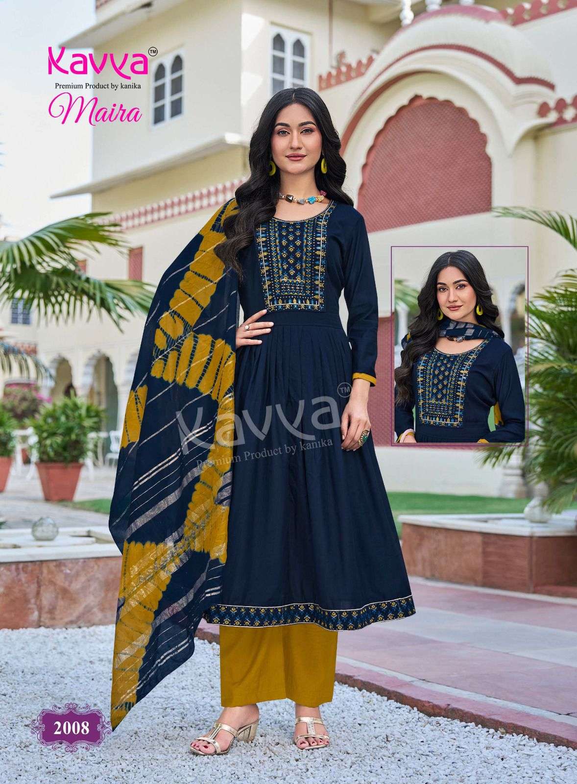 Kavya Maira Vol 2 Embroidered Kurti Pant Dupatta Set