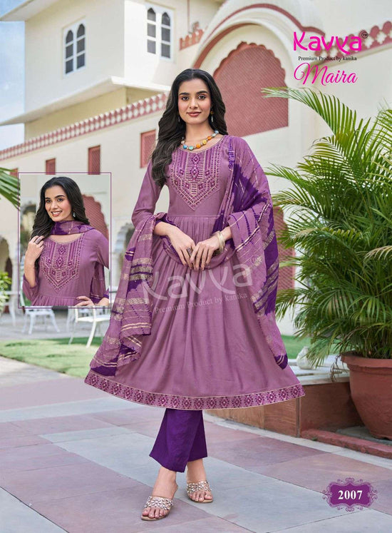 Kavya Maira Vol 2 Embroidered Kurti Pant Dupatta Set