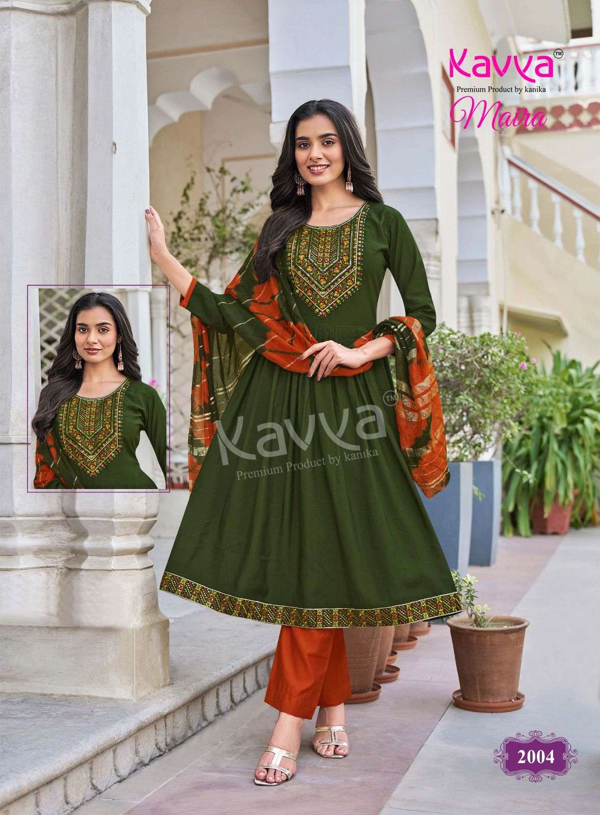 Kavya Maira Vol 2 Embroidered Kurti Pant Dupatta Set