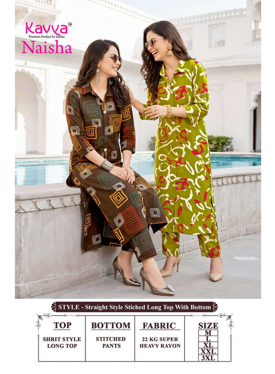 Kavya Naisha Vol 6 Premium Rayon Co-ord Sets Collection