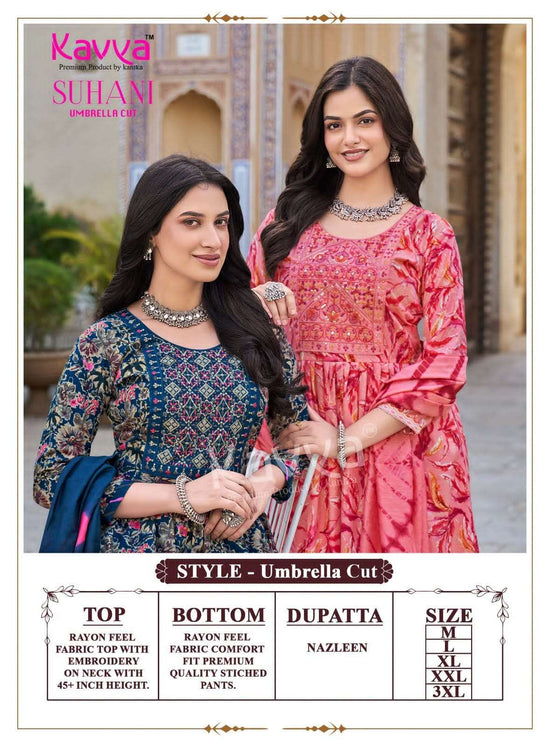 Kavya Suhani Vol 11 Viscose Feel Kurti Pant Dupatta Set