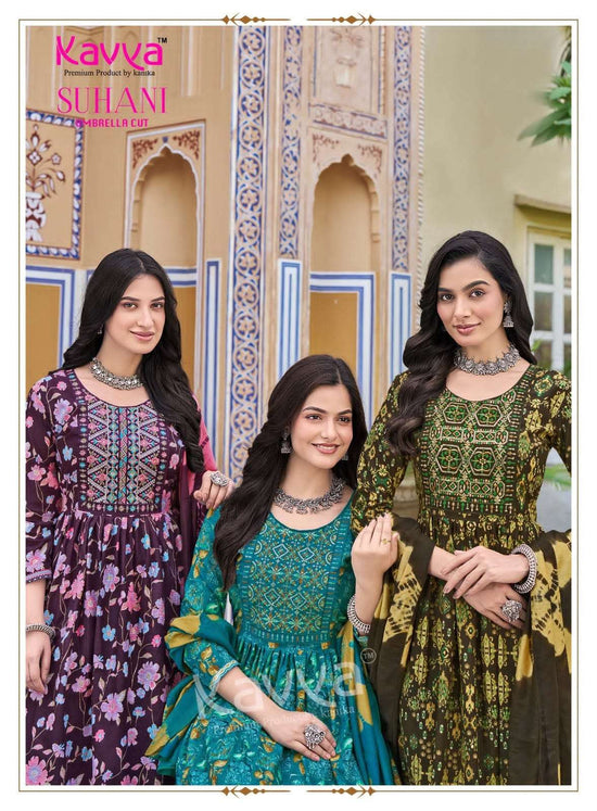 Kavya Suhani Vol 11 Viscose Feel Kurti Pant Dupatta Set - Amrah Wholesale
