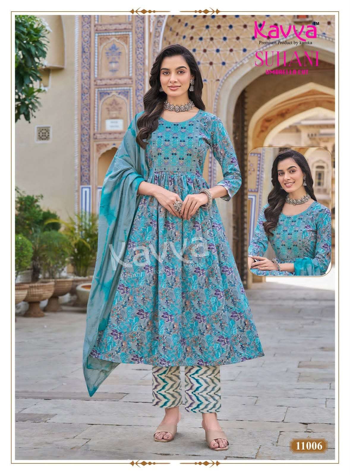 Kavya Suhani Vol 11 Viscose Feel Kurti Pant Dupatta Set - Amrah Wholesale