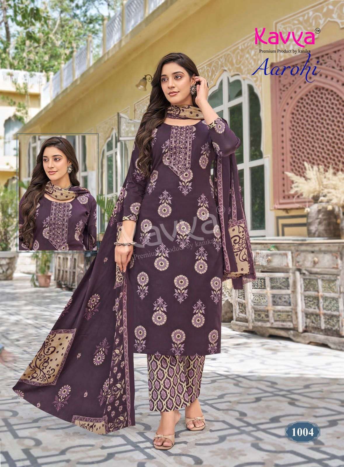 Kavya Suits Aarohi Vol 1 Pure Cotton Kurti Pant Dupatta Set - Amrah Wholesale