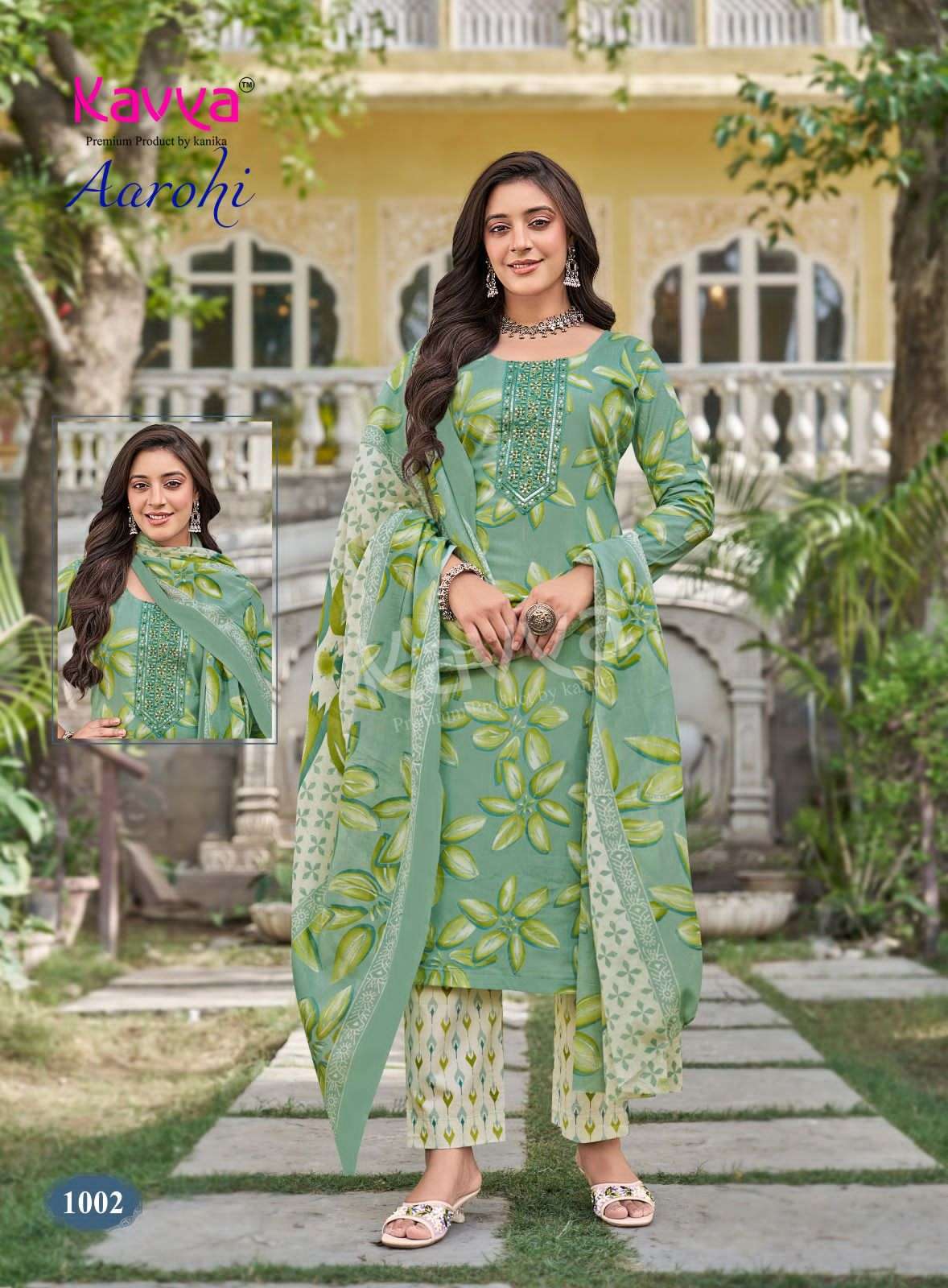 Kavya Suits Aarohi Vol 1 Pure Cotton Kurti Pant Dupatta Set - Amrah Wholesale