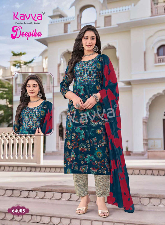 Kavya Suits Deepika Vol 64 Embroidered Stitched Salwar Suit Set - Amrah Wholesale