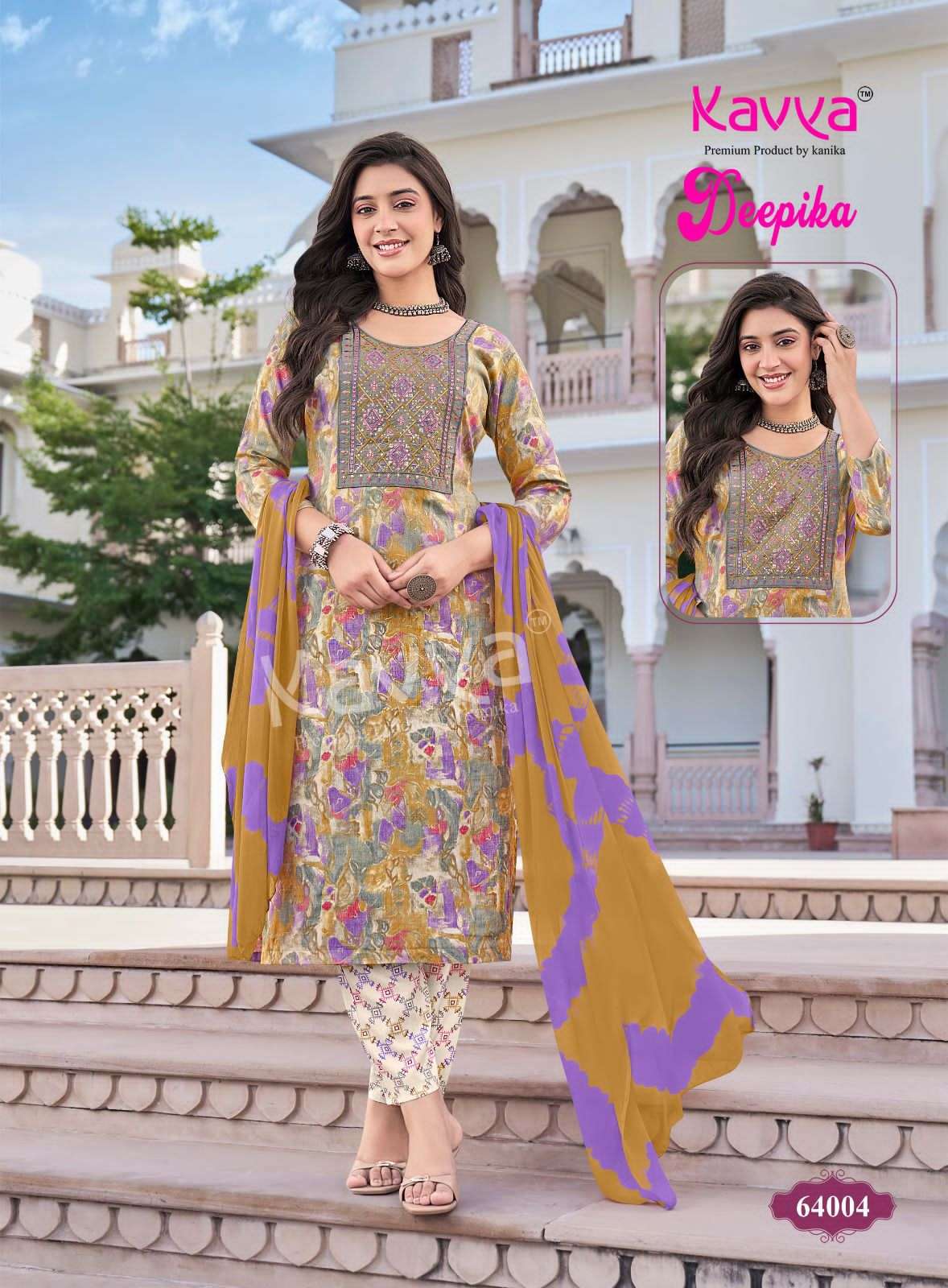Kavya Suits Deepika Vol 64 Embroidered Stitched Salwar Suit Set - Amrah Wholesale