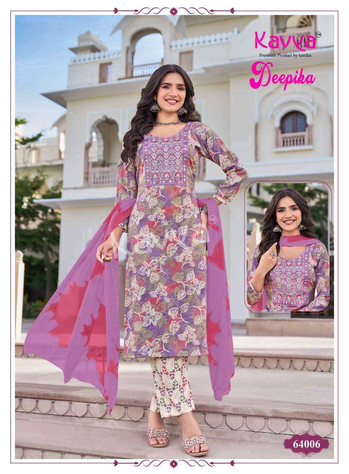 Kavya Suits Deepika Vol 64 Embroidered Stitched Salwar Suit Set - Amrah Wholesale