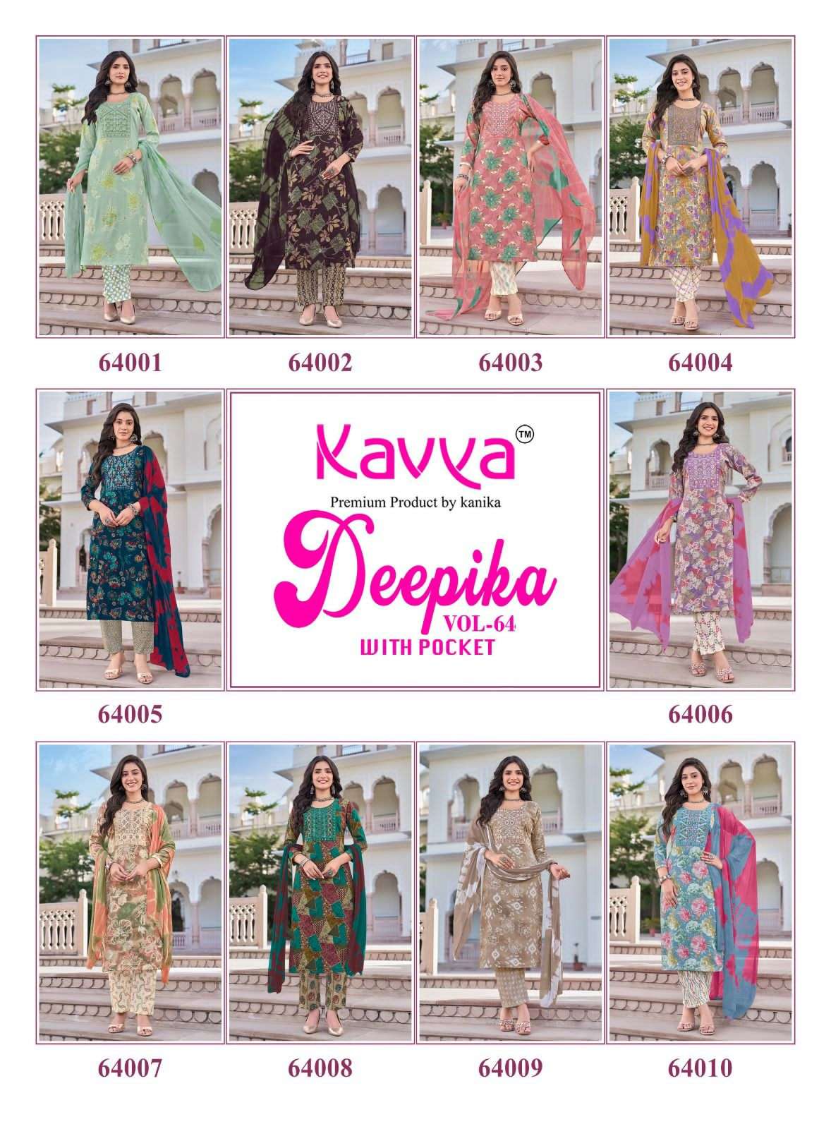Kavya Suits Deepika Vol 64 Embroidered Stitched Salwar Suit Set - Amrah Wholesale