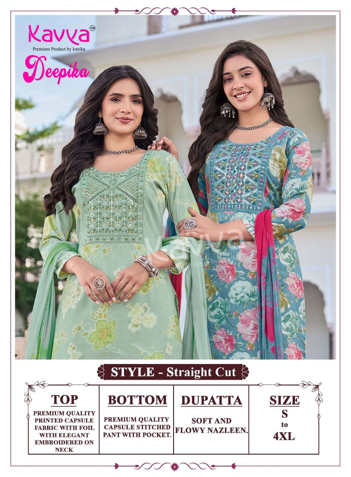 Kavya Suits Deepika Vol 64 Embroidered Stitched Salwar Suit Set - Amrah Wholesale