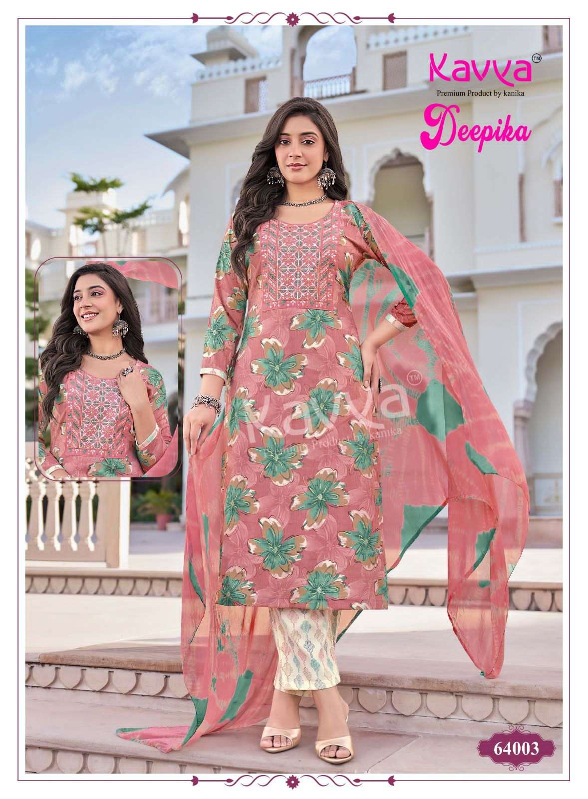 Kavya Suits Deepika Vol 64 Embroidered Stitched Salwar Suit Set - Amrah Wholesale