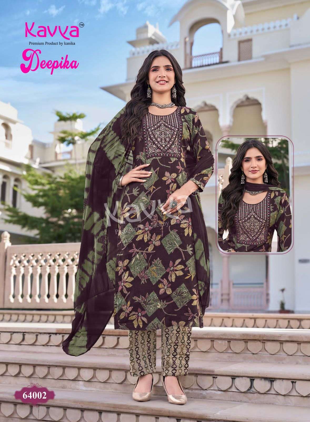 Kavya Suits Deepika Vol 64 Embroidered Stitched Salwar Suit Set - Amrah Wholesale