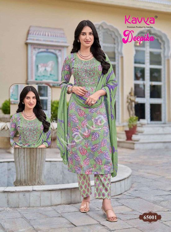 Kavya Suits Deepika Vol 65 Embroidered Kurti Pant Dupatta Set - Amrah Wholesale