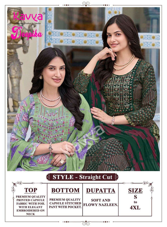 Kavya Suits Deepika Vol 65 Embroidered Kurti Pant Dupatta Set - Amrah Wholesale
