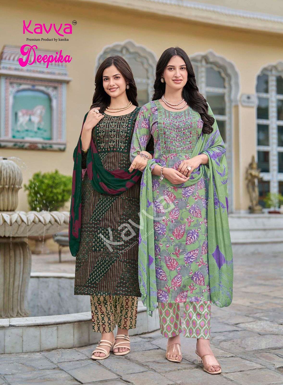 Kavya Suits Deepika Vol 65 Embroidered Kurti Pant Dupatta Set