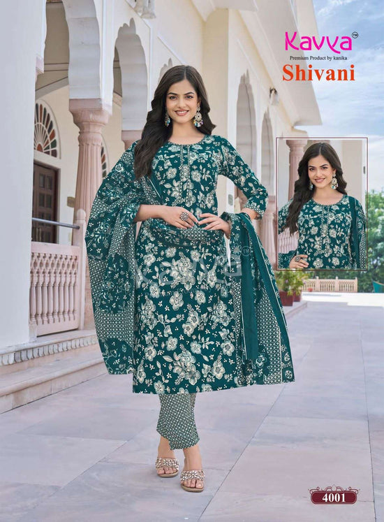 Kavya Suits Shivani Vol 4 Malaysian Cotton Kurti Pant Dupatta Set - Amrah Wholesale