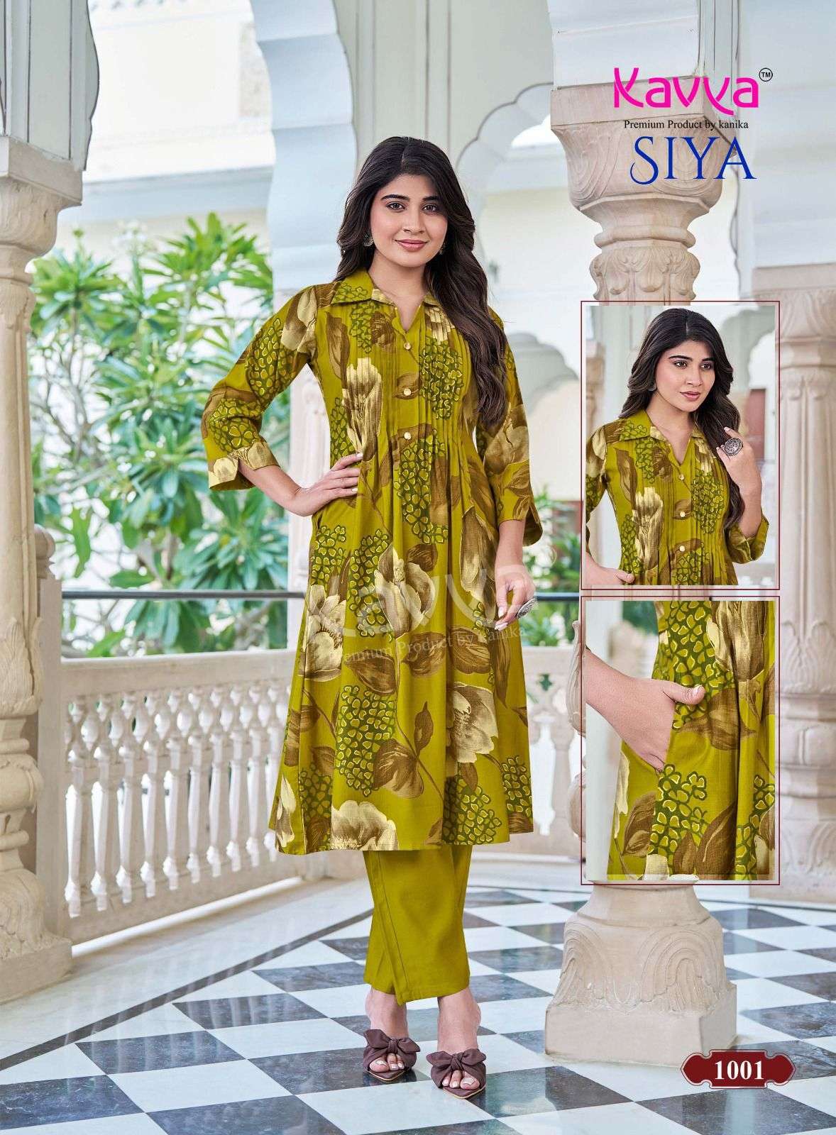 Kavya Suits Siya Vol 1 Vertican Kurti Pant Set - Amrah Wholesale