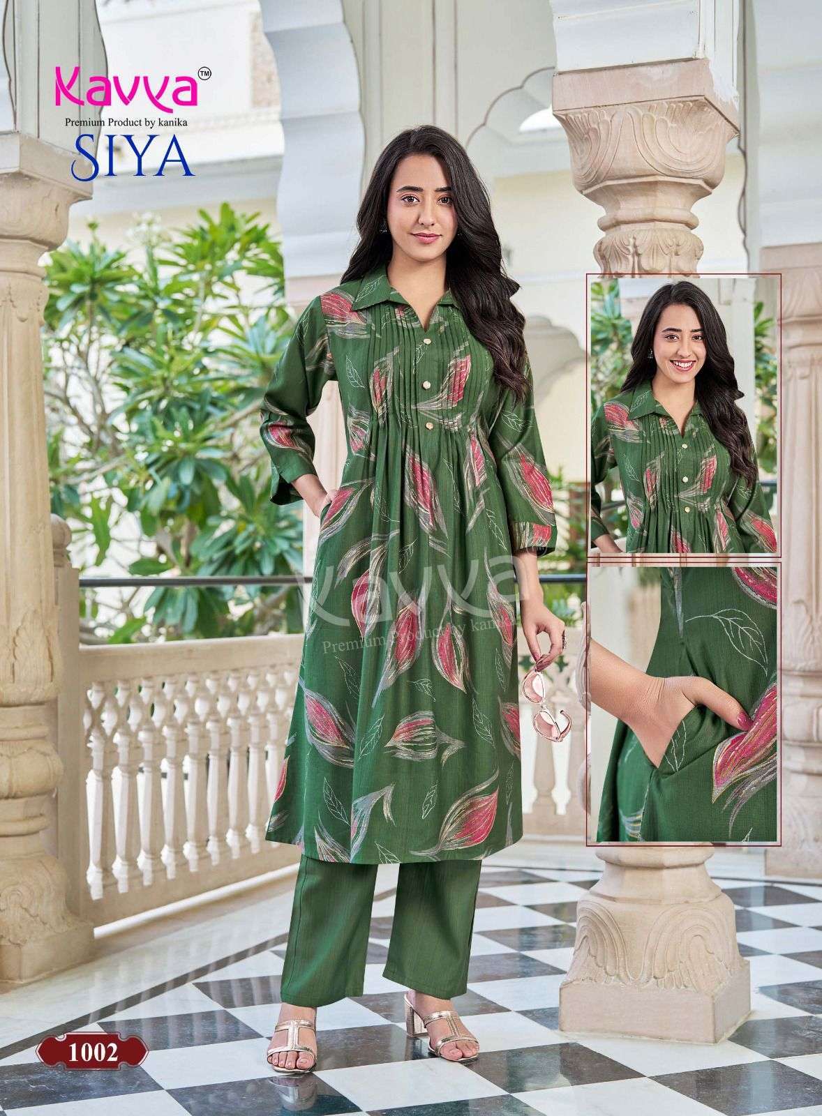 Kavya Suits Siya Vol 1 Vertican Kurti Pant Set - Amrah Wholesale