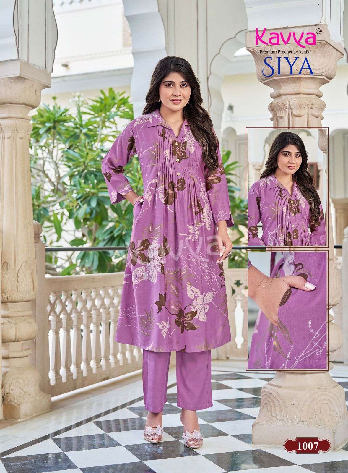 Kavya Suits Siya Vol 1 Vertican Kurti Pant Set - Amrah Wholesale