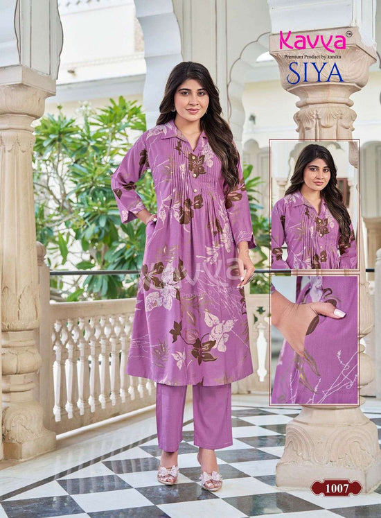 Kavya Suits Siya Vol 1 Vertican Kurti Pant Set - Amrah Wholesale