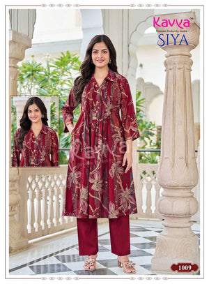 Kavya Suits Siya Vol 1 Vertican Kurti Pant Set - Amrah Wholesale
