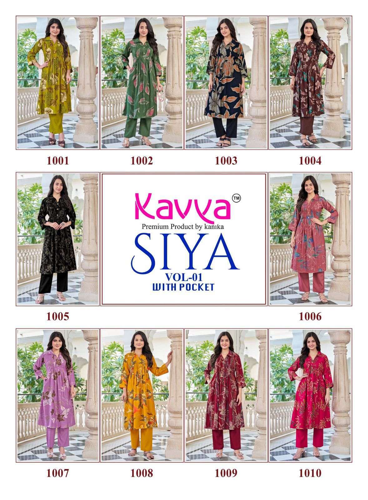 Kavya Suits Siya Vol 1 Vertican Kurti Pant Set - Amrah Wholesale
