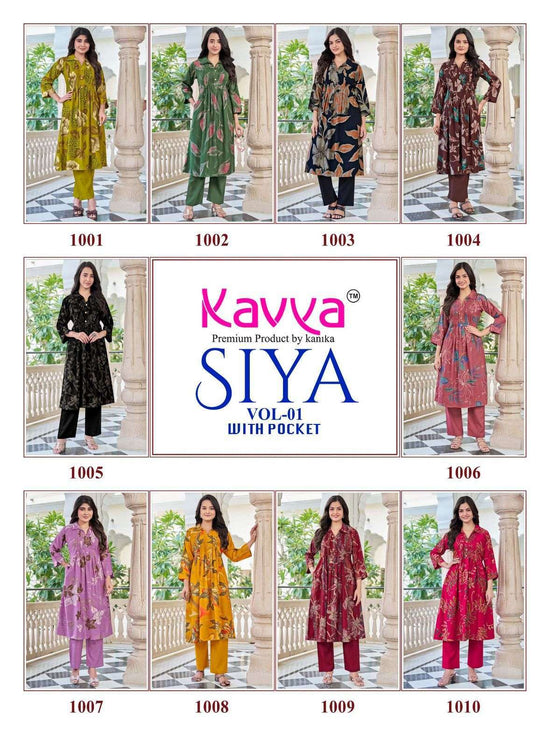 Kavya Suits Siya Vol 1 Vertican Kurti Pant Set - Amrah Wholesale