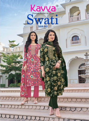 Kavya Swati Vol 3 Chanderi Modal Kurti Pant Dupatta Set - Amrah Wholesale
