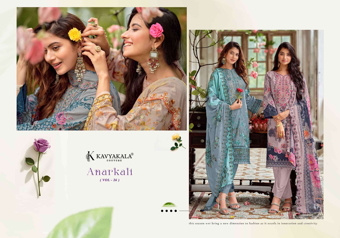Kavyakala Anarkali Vol 26 Lawn Cotton Dress Material
