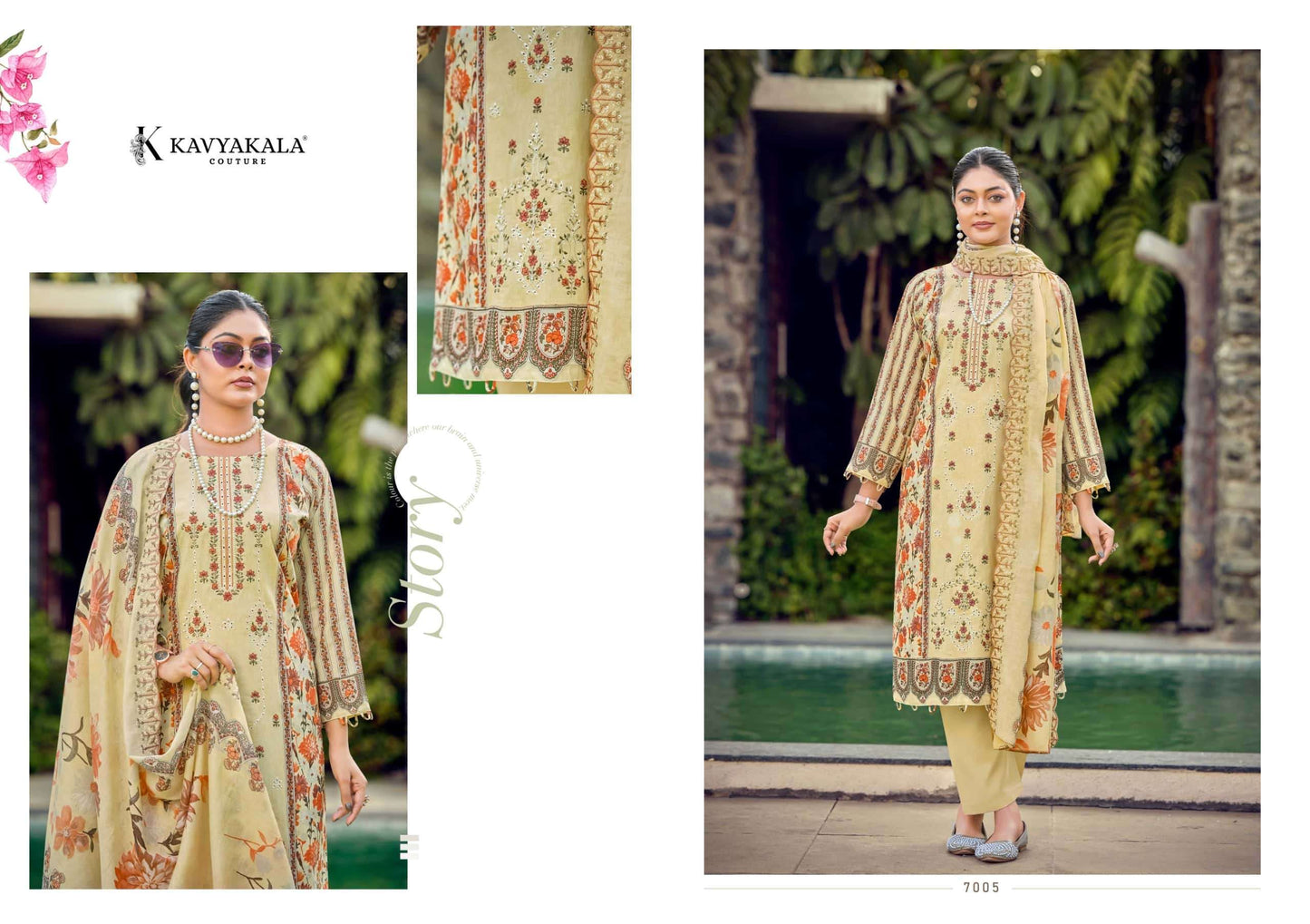 Kavyakala Bin Saeed Vol 7 Pure Cambric Cotton Dress Material