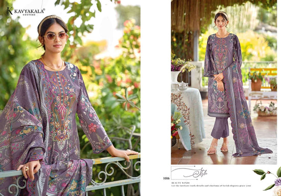 Kavyakala Zarina Lawn Cotton Designer Printed Dress Material - Amrah Wholesale