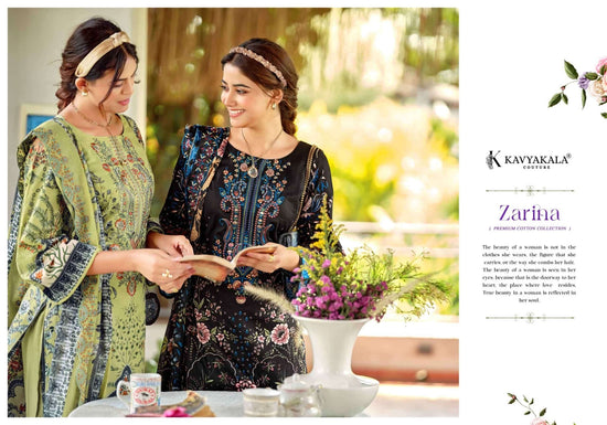 Kavyakala Zarina Lawn Cotton Designer Printed Dress Material - Amrah Wholesale
