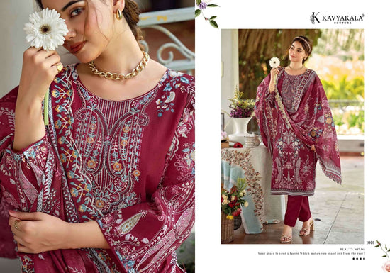 Kavyakala Zarina Lawn Cotton Designer Printed Dress Material - Amrah Wholesale