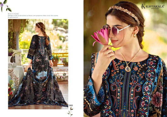 Kavyakala Zarina Lawn Cotton Designer Printed Dress Material - Amrah Wholesale