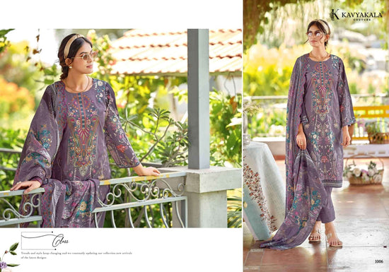 Kavyakala Zarina Lawn Cotton Designer Printed Dress Material - Amrah Wholesale