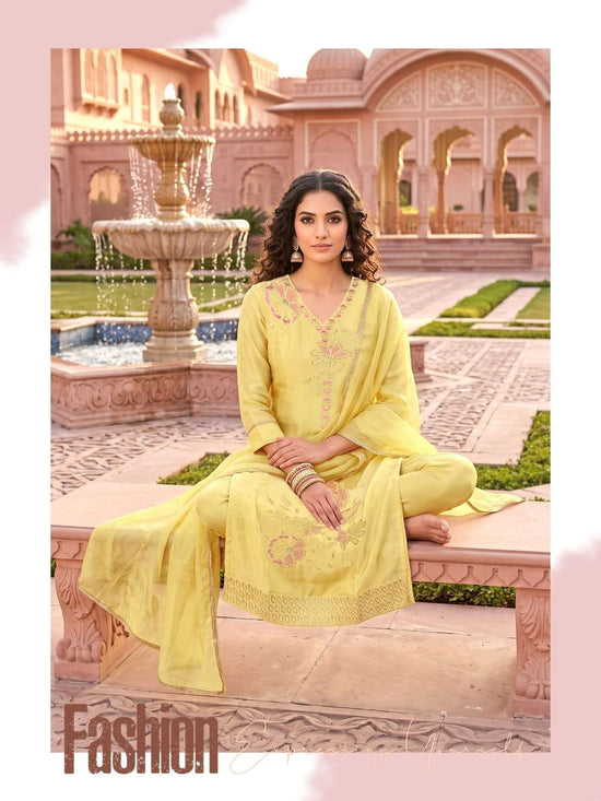 Kaya Anjani Roman Glass Stitched 3 Piece Dress Set