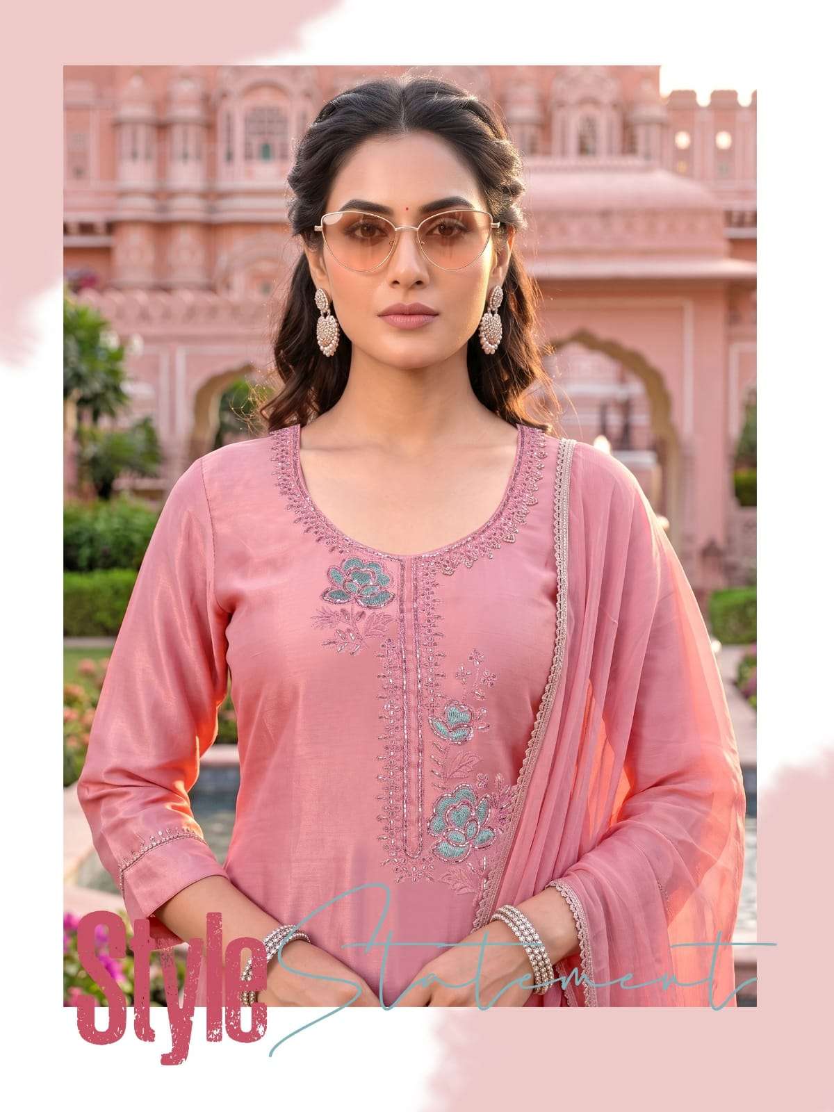 Kaya Anjani Roman Glass Stitched 3 Piece Dress Set
