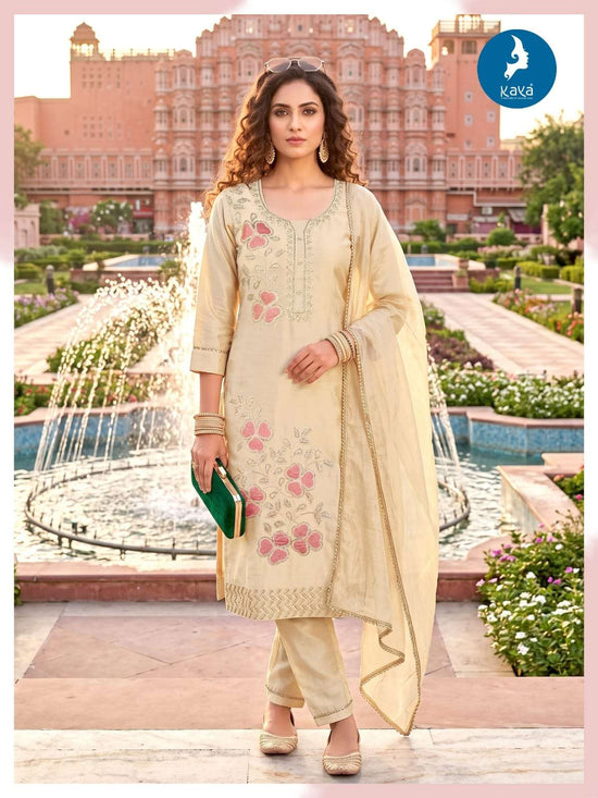 Kaya Anjani Roman Glass Stitched 3 Piece Dress Set