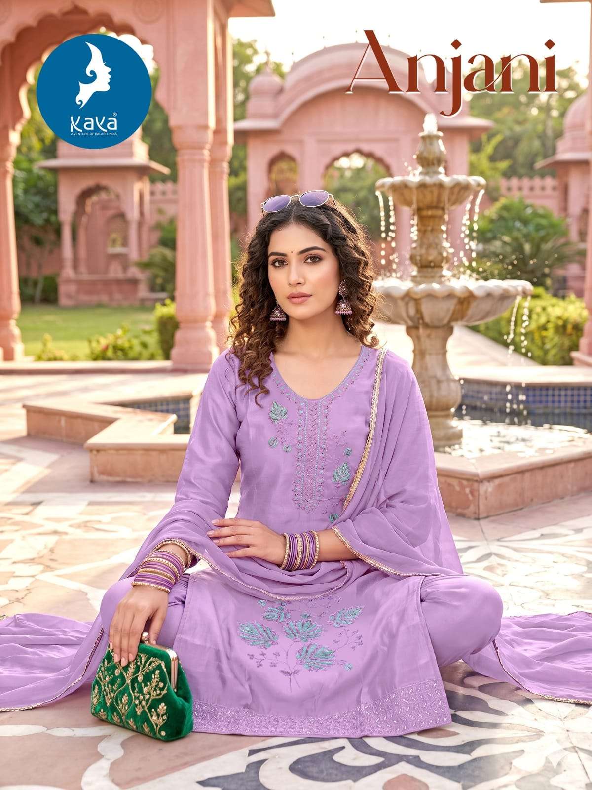 Kaya Anjani Roman Glass Stitched 3 Piece Dress Set