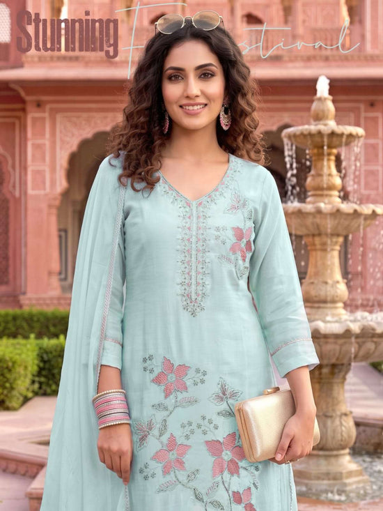 Kaya Anjani Roman Glass Stitched 3 Piece Dress Set