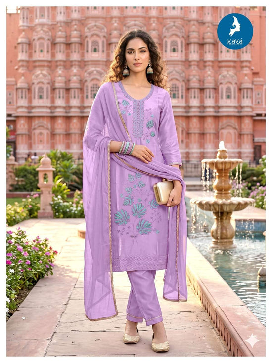 Kaya Anjani Roman Glass Stitched 3 Piece Dress Set