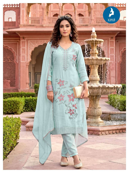 Kaya Anjani Roman Glass Stitched 3 Piece Dress Set