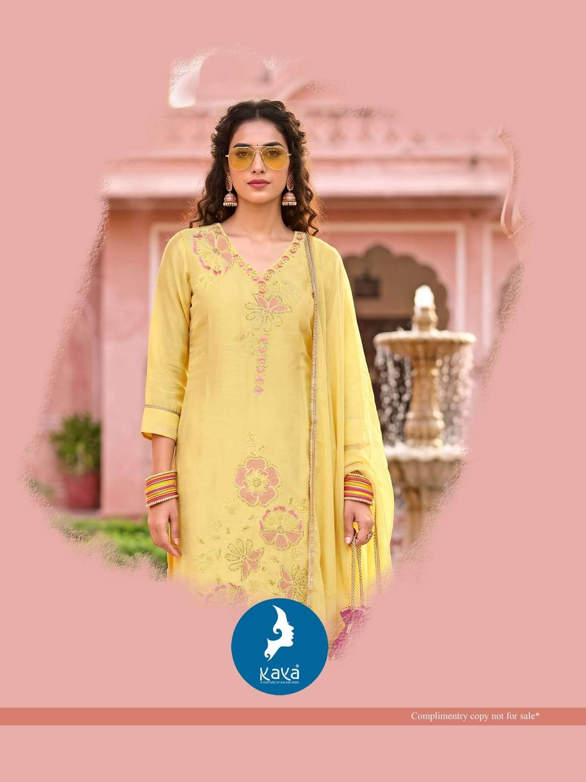Kaya Anjani Roman Glass Stitched 3 Piece Dress Set