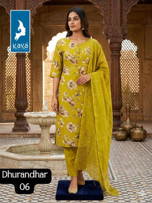 Kaya Dhurandar Kurti Pant Dupatta Set - Amrah Wholesale