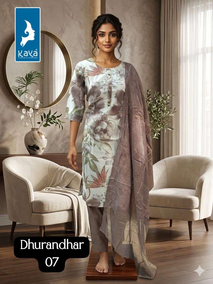 Kaya Dhurandar Kurti Pant Dupatta Set - Amrah Wholesale