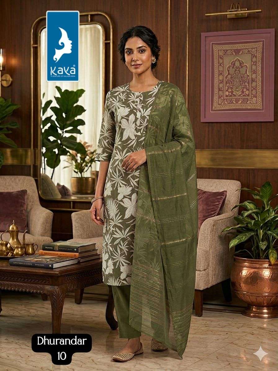 Kaya Dhurandar Kurti Pant Dupatta Set - Amrah Wholesale