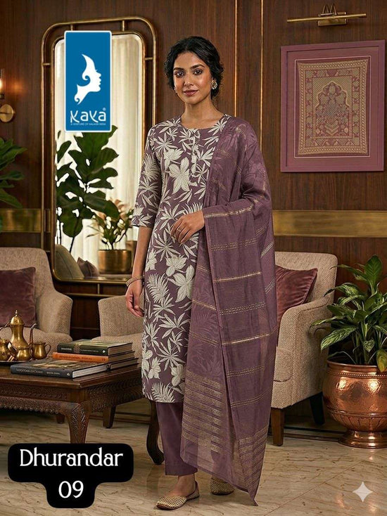 Kaya Dhurandar Kurti Pant Dupatta Set - Amrah Wholesale