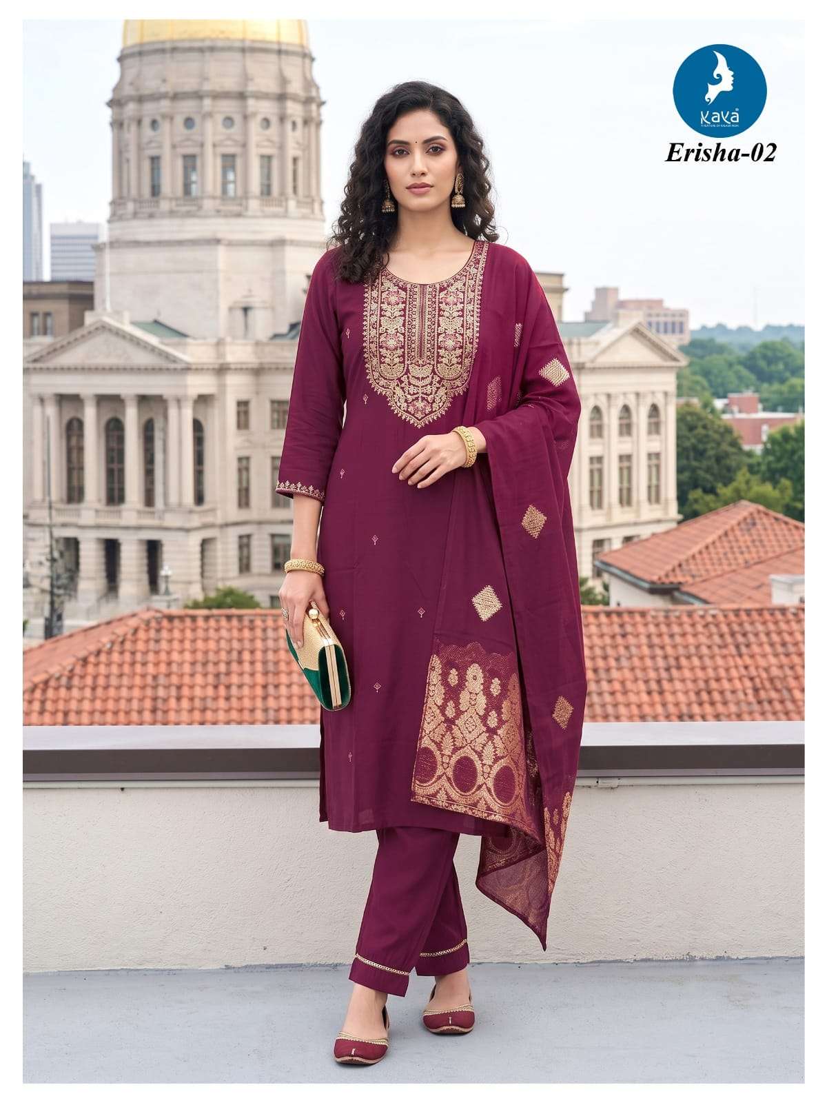 Kaya Erisha Two Tone Printed Stitched Salwar Suit Set