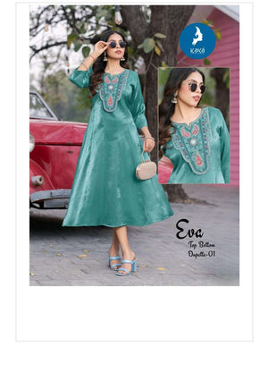Kaya Eva Roman Glass Stitched Designer Kurti - Amrah Wholesale