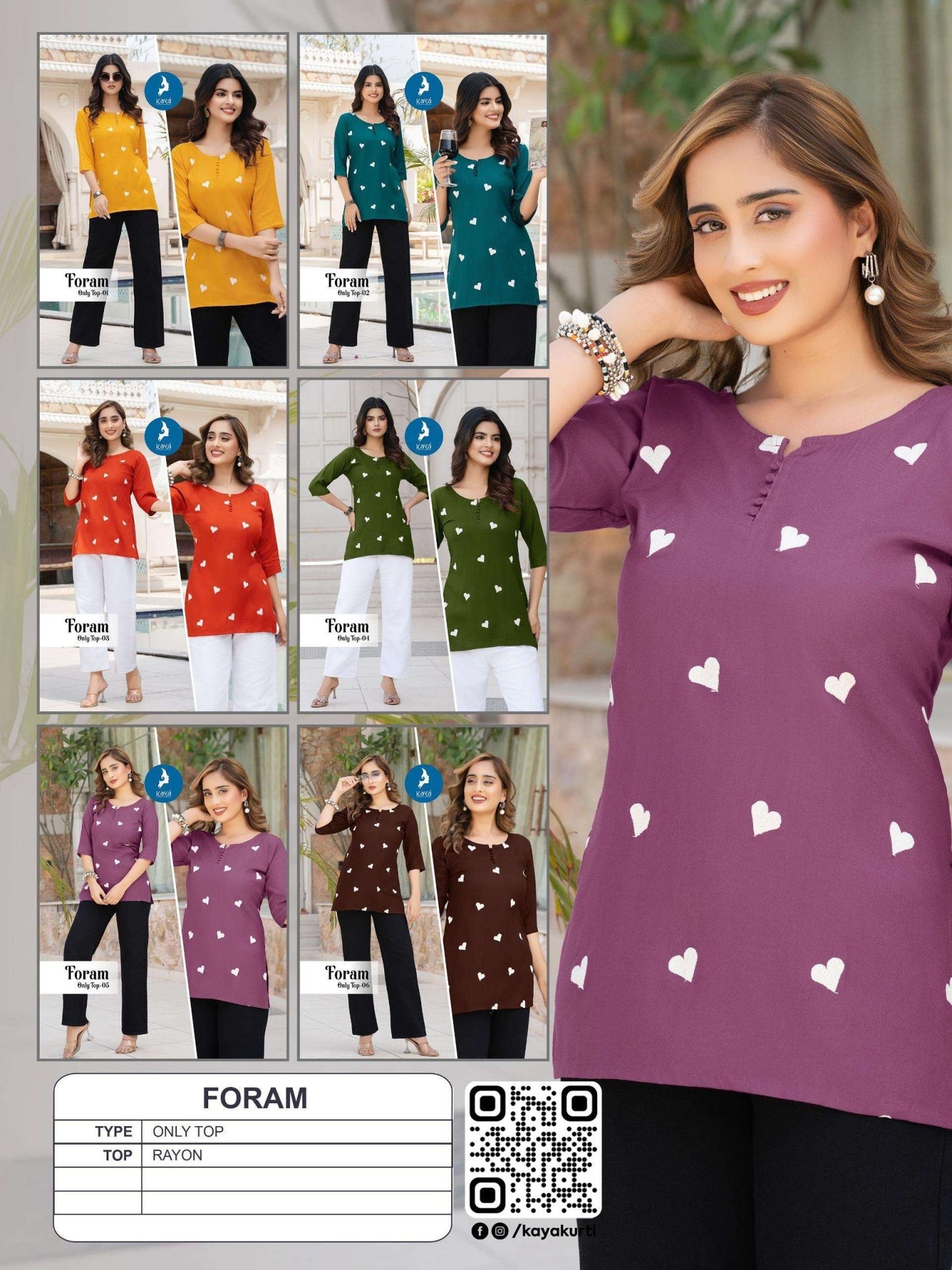 Kaya Foram Tops Wholesale Catalogue - Amrah Wholesale